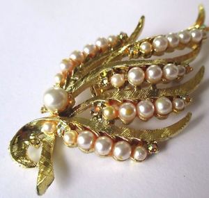 【送料無料】アクセサリー　ネックレス　ビンテージパールbelle broche bijou couleur or vintage perle blanche cristaux boralis 361