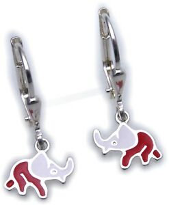 【送料無料】アクセサリー　ネックレス　ペンダントイヤリングエレファントシルバーマッシフorecchini pendente elefante rosso bianco vera argento 925 massiccio
