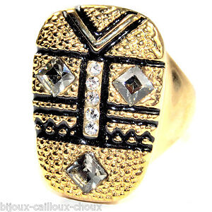 【送料無料】アクセサリー　ネックレス　クリスタルリングbague couleur or tte masque ethnique cristal gris et blanc t 56 bijou ring
