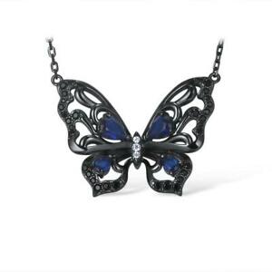 【送料無料】アクセサリー　ネックレス　スターリングシルバーネックレスreale farfalla nera puro argento sterling 925 collana s01