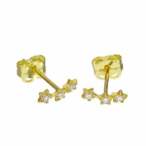 【送料無料】アクセサリー　ネックレス　ゴールドイヤリングクリスマスクリスタルreal 375 9ct gold amp; cancella cz cristallo stringa di stelle orecchini natale