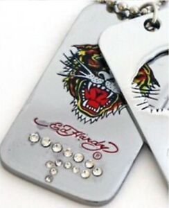 【送料無料】アクセサリー　ネックレス　エドハーディクラシックタイガーダブルタグチェーンエキゾティックauthentic ed hardy classic tiger doppia dog tag a un pendente catena unico bello esotico