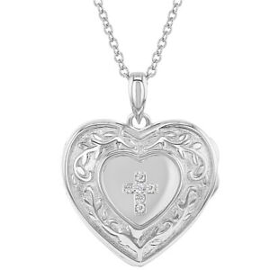 【送料無料】アクセサリー　ネックレス　スターリングシルバーキュービックジルコンクロスメダイヨンargento sterling 925 zircone cubico trasparente croce medaglione a cuore