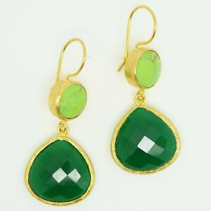 【送料無料】アクセサリー　ネックレス　ストーンイヤリングaylas placcato oro semi preziosi gem stone orecchini agata calcedonio