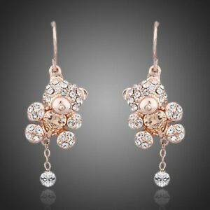 【送料無料】アクセサリー　ネックレス　クリスタルテディベアイヤリングcristallo orsacchiotto orecchini per donne ragazze donna mje0064