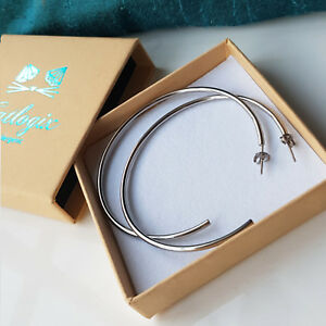 【送料無料】アクセサリー　ネックレス　イヤリングチタンシルバーイヤリングorecchino titanio ipoallergenica argento cerchi grandi, 60mm allergia gratis orecchini uk