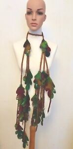 【送料無料】アクセサリー　ネックレス　ネックレスウールスカーフcollana foglie lana felted sciarpe