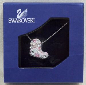 【送料無料】アクセサリー　ネックレス　スワロフスキークリスタルネックレスピンクハートシルバーペンダントラベルチェーンswarovski crystal collana con pendente cuore rosa e argento, 14 catena nuovo senza