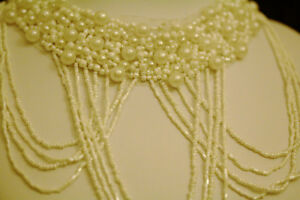 【送料無料】アクセサリー　ネックレス　パールネックリボンネックレスnuova inserzionebella pearl intorno al collo nero nastro collana 1980