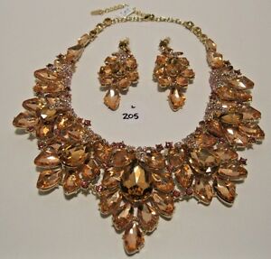 【送料無料】アクセサリー　ネックレス　collana set strass cluster rosa corallo statement orecchini nwt l205 21,754円