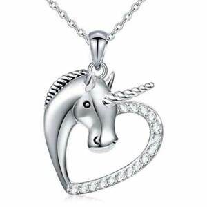 【送料無料】アクセサリー　ネックレス　スターリングシルバーネックレスユニコーンcollana in argento sterling 925 con unicorno regalo per ragazze e donne la co