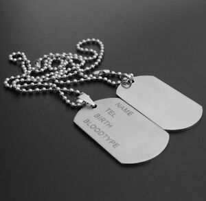 【貨物輸送無料】付属物 頸飾り カスタムネームネックレスプレートメッキpersonalizzato militare piastrine identificativa nome collana, placcato argento, ネックレス・ペンダント-男女兼用アクセサリー