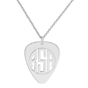 【送料無料】アクセサリー　ネックレス　スターリングシルバーカスタマイズギターモノグラムネックレスsu misura plettro chitarra monogramma collana in argento sterling 925