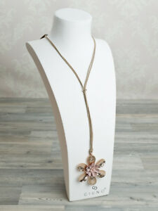 【送料無料】アクセサリー　ネックレス　デザインチェーンネックレスチェーンピンクゴールドgiuno design in pelle catena collana donna catena in taupe e oro rosa fioritura k2t