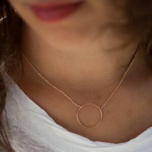 【送料無料】アクセサリー　ネックレス　コリアーフィンcollier rond cercle anneau fin en plaqu or