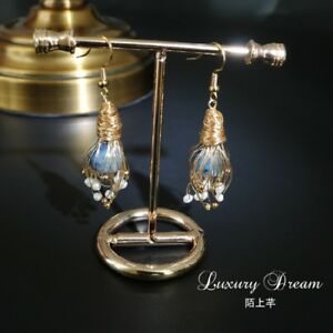 【送料無料】アクセサリー　ネックレス　イヤリングドロップミニorecchini a goccia mini perle coltivazione legato in su artigianale placcato oro