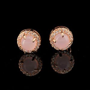 【送料無料】アクセサリー　ネックレス　orecchini a perno patatine fritte tondo argento massiccio 925 quarzo rosa
