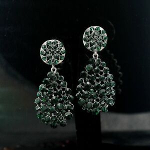 【送料無料】アクセサリー　ネックレス　クリスタルグリーンドロップイヤリングクリップorecchini clip on argentato grandi tondo goccia cristallo verde matrimonio yw12