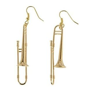 【送料無料】アクセサリー　ネックレス　イヤリングトロンボーンオーケストラボックスジャズゴールデンtromboni orecchini trombone miniblings posaunist orchestra jazz dorato con box
