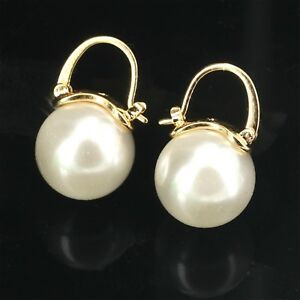 【送料無料】アクセサリー　ネックレス　イヤリングゴールデンホワイトパールクラスorecchini dormeuse dorato perla bianco class placcato oro qd4