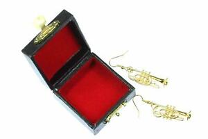 【送料無料】アクセサリー　ネックレス　イヤリングイヤリングトランペットボックストランペットkornett trombe orecchini orecchini tromba miniblings blasmusik dorato box