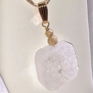 【送料無料】アクセサリー　ネックレス　ｍｍペンダントコインbianco quarzo 20mm quadrato ciondolo moneta drusa 510422