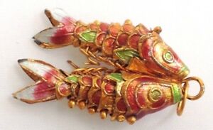 【送料無料】アクセサリー　ネックレス　ビンテージダブルポアソンpendentif vintage couleur or double poisson articul mail de couleur chaine 709