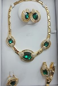 【送料無料】アクセサリー　ネックレス　ファッションネックレスセットbellissimo verde di cristallo placcato oro festa in costume di moda collana set 22,052円