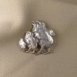 【送料無料】アクセサリー　ネックレス　ancienne broche trois poussins 1900 en mtal argent