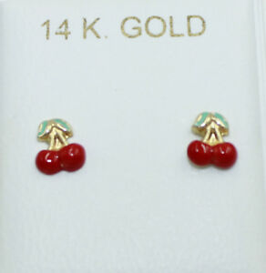 【送料無料】アクセサリー　ネックレス　ｋイエローゴールドイヤリングスナップリアボルトciliegie 14k oro giallo orecchini a bottoncino 14k vite posteriori 22,052円