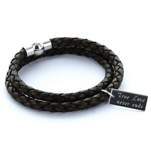 【送料無料】アクセサリー　ネックレス　スキン×カフカフuomo preferiti bracciale bracciale in pelle 0,5cm 2x avvolto amp; incisione antico dunkelbr