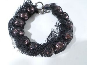 【送料無料】アクセサリー　ネックレス　イムパールレースブレスレットjoomi lim donna metallico perla sphere nero pizzo covered braccialetto nwot 175