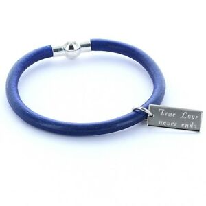 【送料無料】アクセサリー　ネックレス　uomo preferiti bracciale in acciaio inox ciondolo incisione chiusura magnetica blu