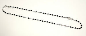 【送料無料】アクセサリー　ネックレス　ソリッドシルバーネックレスネックレスcollana rosario girocollo in argento massiccio 925, nuovo