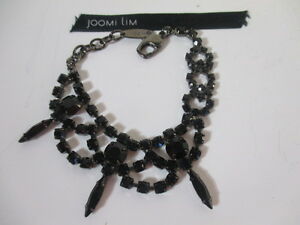 【送料無料】アクセサリー ネックレス イムチップブレスレットドルjoomi lim cristallo nero punta braccialetto nwot 195
