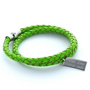 【送料無料】アクセサリー　ネックレス　スキン×カフカフライトグリーンuomo preferiti bracciale bracciale in pelle 0,5cm 2x avvolto amp; incisione verde chiaro