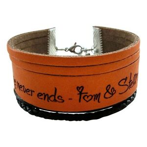 【送料無料】アクセサリー ネックレス カフカフオレンジuomo preferiti bracciale incisione bracciale in pelle 2,5cm di spagoorange