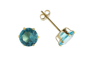 【送料無料】アクセサリー　ネックレス　ゴールドミリアクアイヤリング9ct gold 5mm aqua zirconi orecchini nuovi