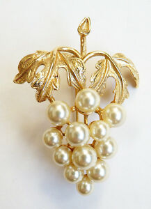 【送料無料】アクセサリー　ネックレス　フォームbroche en mtal dor et perles en forme de grappe de raisin
