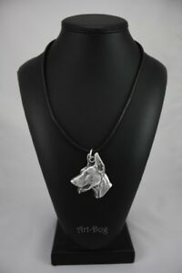【送料無料】アクセサリー　ネックレス　ドーベルマンネックレスコーティングシルバーアートdoberman collana rivestita d’argento, alta qualit art dog it
