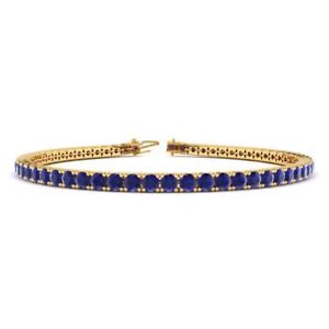 【送料無料】アクセサリー　ネックレス　テニスブレスレットサファイアｋｔイエローゴールドbracciale tennis zaffiro 5 kt in oro giallo 18k real riempito uk