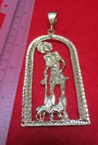 【貨物輸送無料】付属物 首飾り ゴールドサンラザロペンダントネックレス14kt oro ep saint lazarus ciondolo pendente sopra 102珊 w406珊762珊 4粍