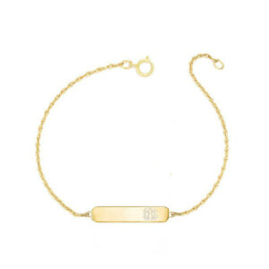 【送料無料】アクセサリー　ネックレス　カスタムイエローゴールドシルバーバーブレスレットpersonalizzati qualsiasi incisione 1 barra bracciale in oro giallo argento