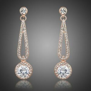【送料無料】アクセサリー　ネックレス　con zirconi cubici in oro rosa orecchini pendenti per donne ragazze donna mje0167 21,456円