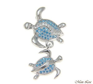 【送料無料】アクセサリー　ネックレス　argento sterling 925 originale topazio blu hawaiano honu tartaruga ciondolo