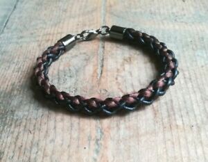 【送料無料】アクセサリー　ネックレス　メンズファブリックシルクカットブレスレットmens in tessutointrecciato silk amp; bracciale in pelle taglia 7 12 da polso