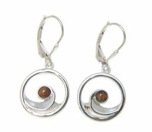 【送料無料】アクセサリー　ネックレス　スターリングシルバーハワイアンコアウッドボールオーシャンリアレバーイヤリングargento sterling 925 hawaiano koa legno ocean ondulato leve posteriori orecchini