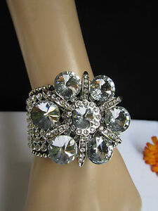 【送料無料】アクセサリー　ネックレス　シルバーブラックファッションレザーカフラインストーンビーズdonna fiore argento bling moda nero, in pelle bracciale da polso perline strass