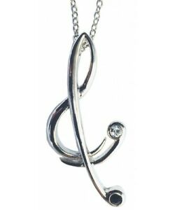 【送料無料】アクセサリー　ネックレス　スワロフスキークリスタルネックレスstilizzato treble clef argentati ciondolo di swarovski crystal