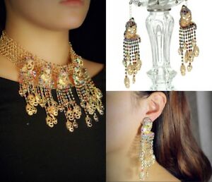 【送料無料】アクセサリー　ネックレス　ネックレスイヤリングクリップマルチカラータッセルネックimpostare collana orecchini clip tassel multicolore testa morte ras collo
